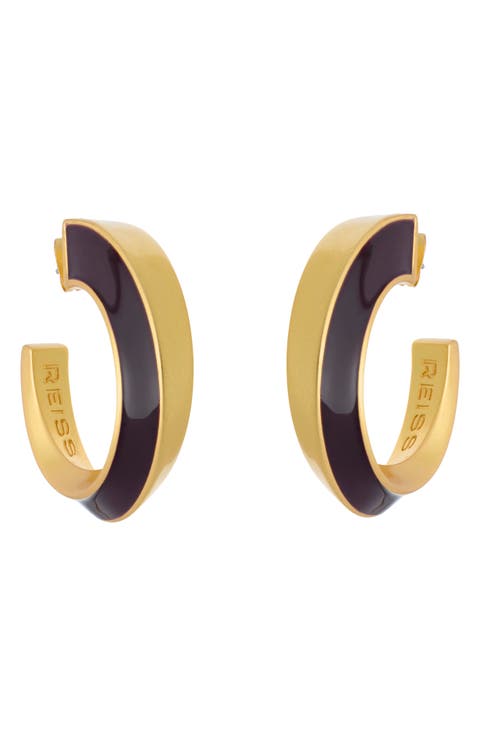 Thalia Twist Enamel Hoop Earrings