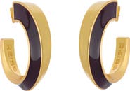 Reiss Thalia Twist Enamel Hoop Earrings