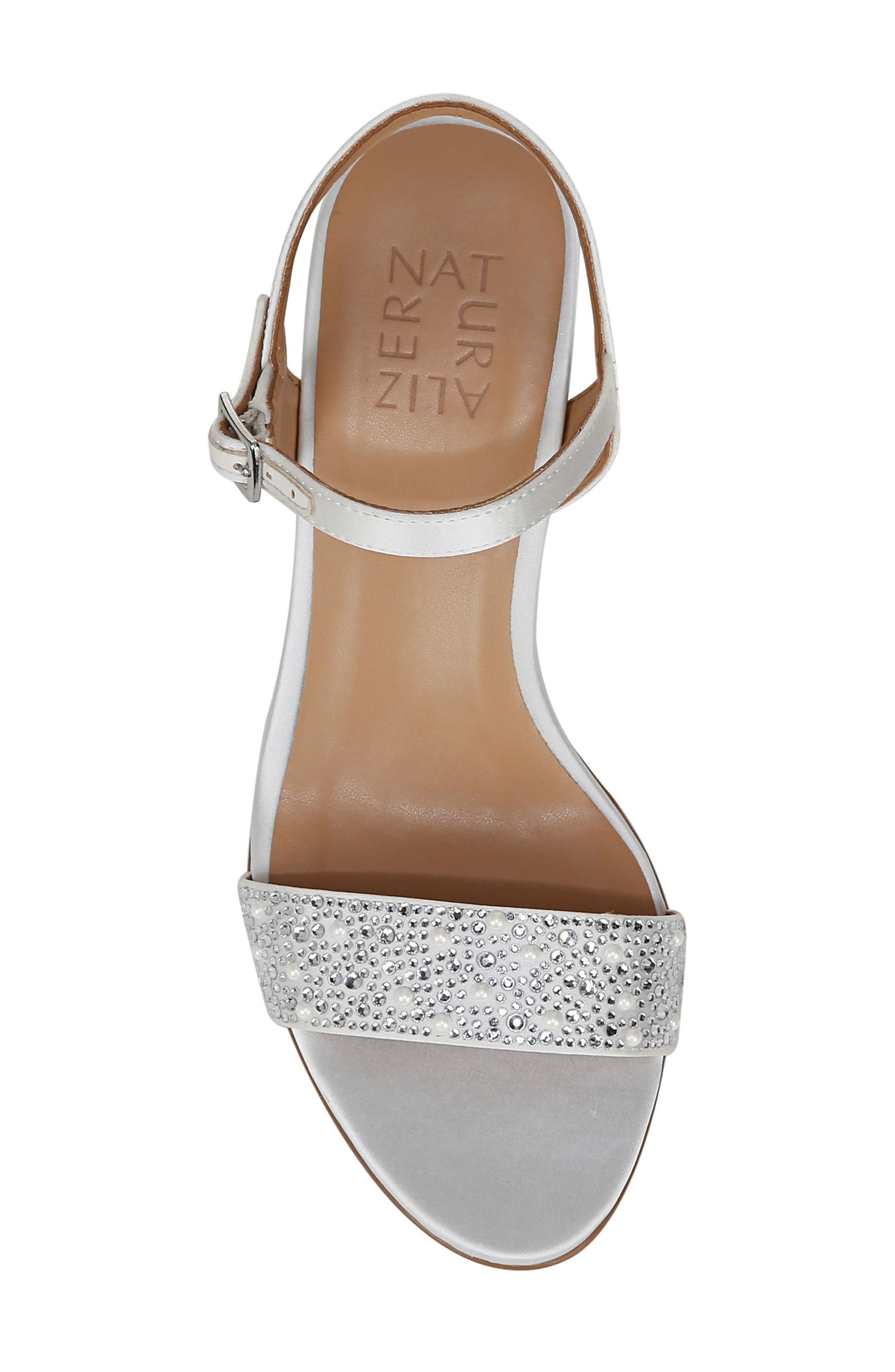Naturalizer Bristol Ankle Strap Sandal, Alternate, color, Pearl White Fabric