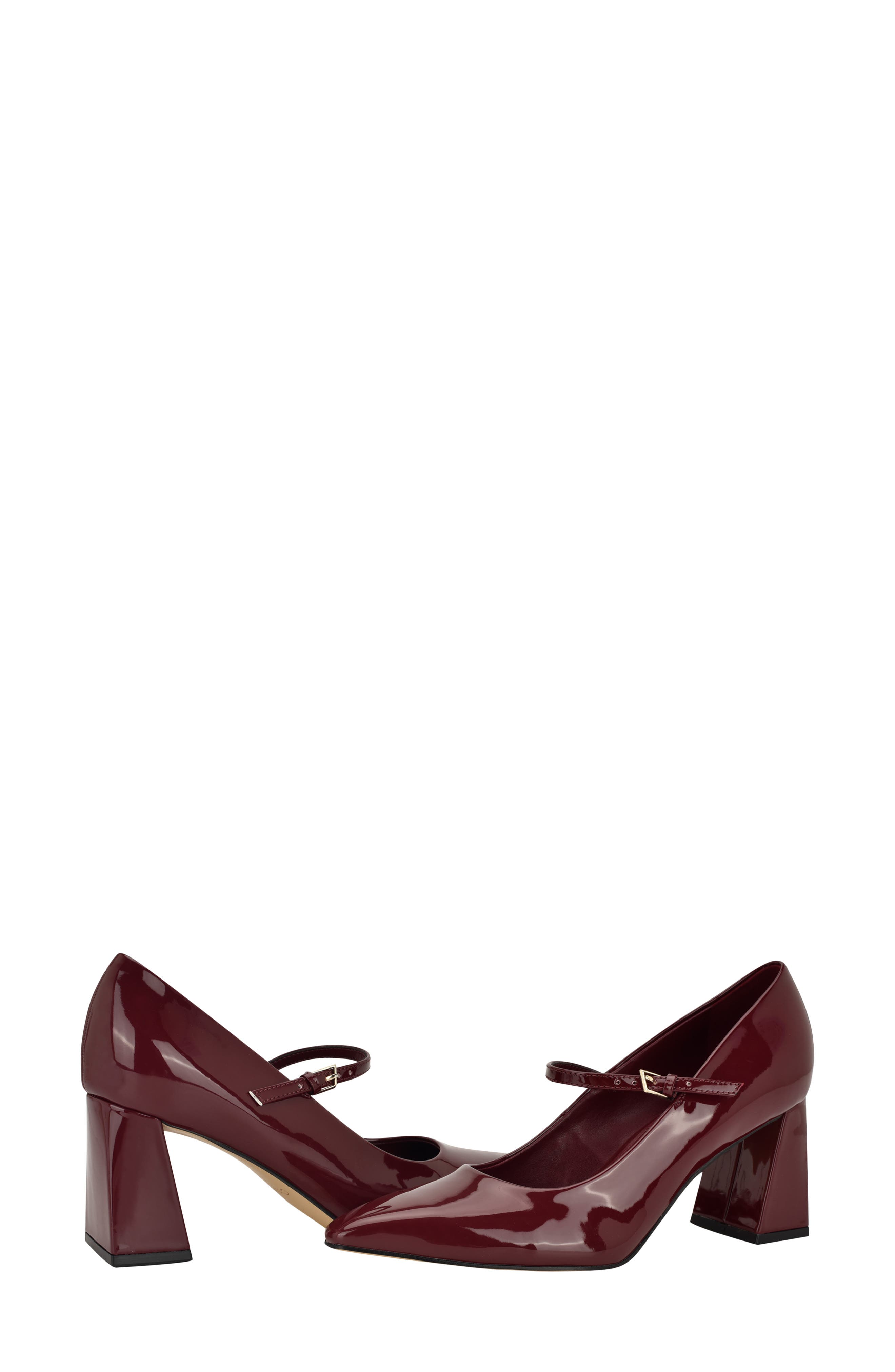 Calvin Klein Naprina Pointed Toe Mary Jane Pump, Alternate, color, Red Patent