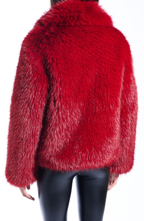 Azalea Wang Simona Faux Fur Coat In Red