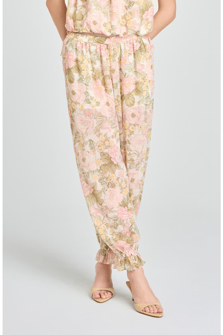 Jasmine Floral Semisheer Balloon Pants, Main, color, BLUSH FLORAL