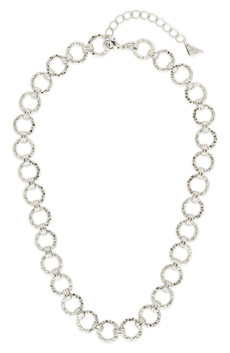 Sterling Forever Molten Chain Necklace, Main, color, Silver