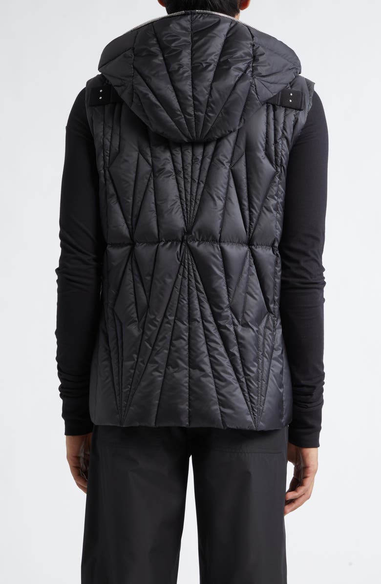 Moncler x Rick Owens Geocamo Ziplock Hooded Down Vest, Alternate, color, Black