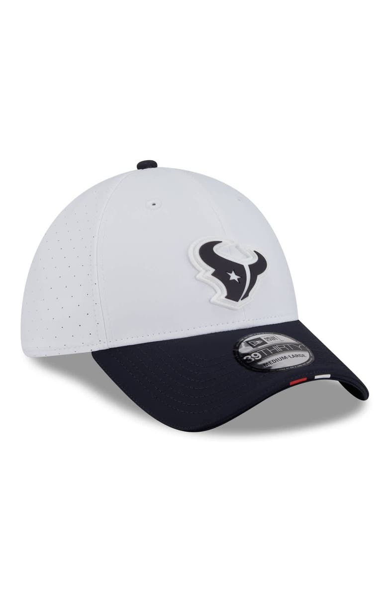 New Era Men's New Era  White/Navy Houston Texans 2025 NFL Training Camp 39THIRTY Flex Hat, Alternate, color, White