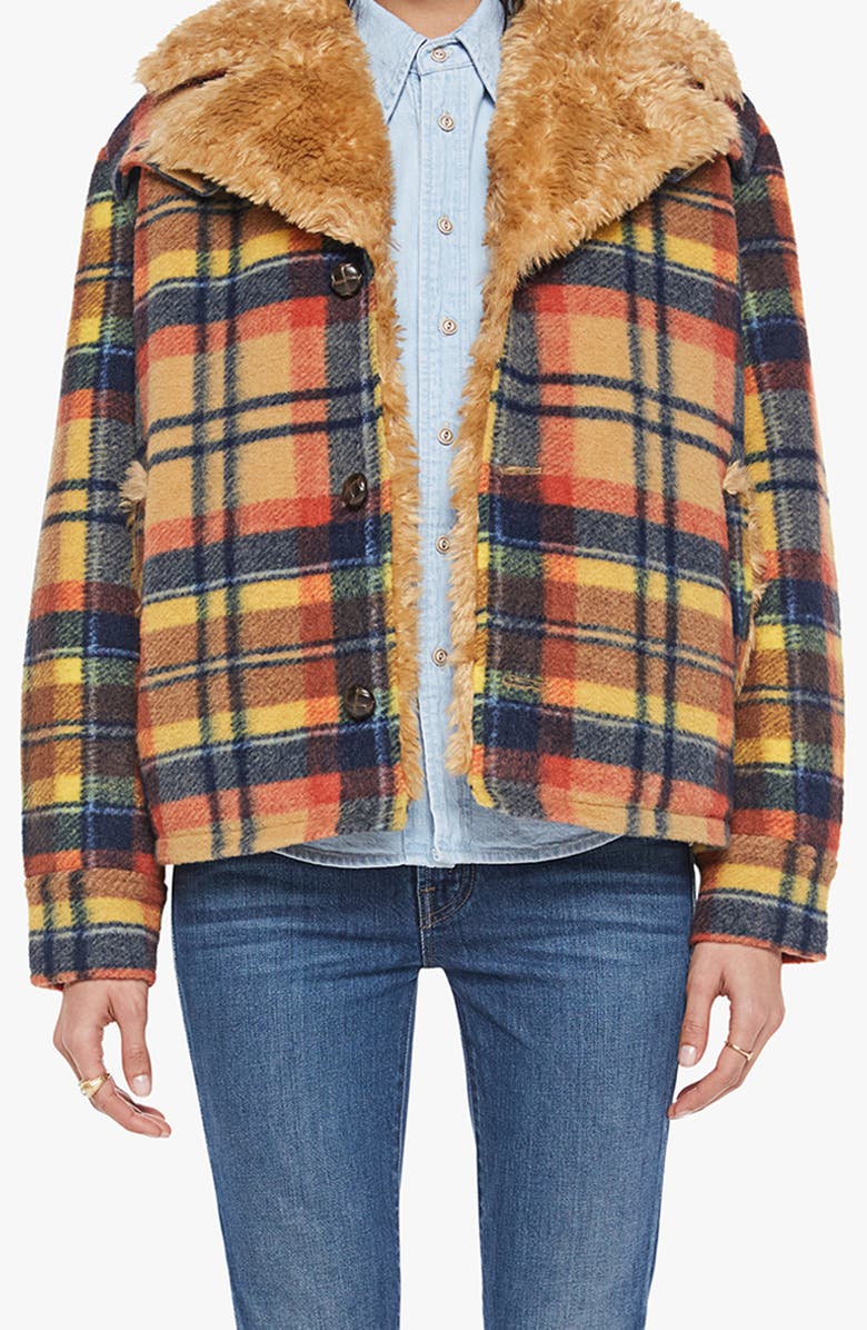 MOTHER The After School Special Jacket with Faux Fur Lining, Main, color, Strike A Chord