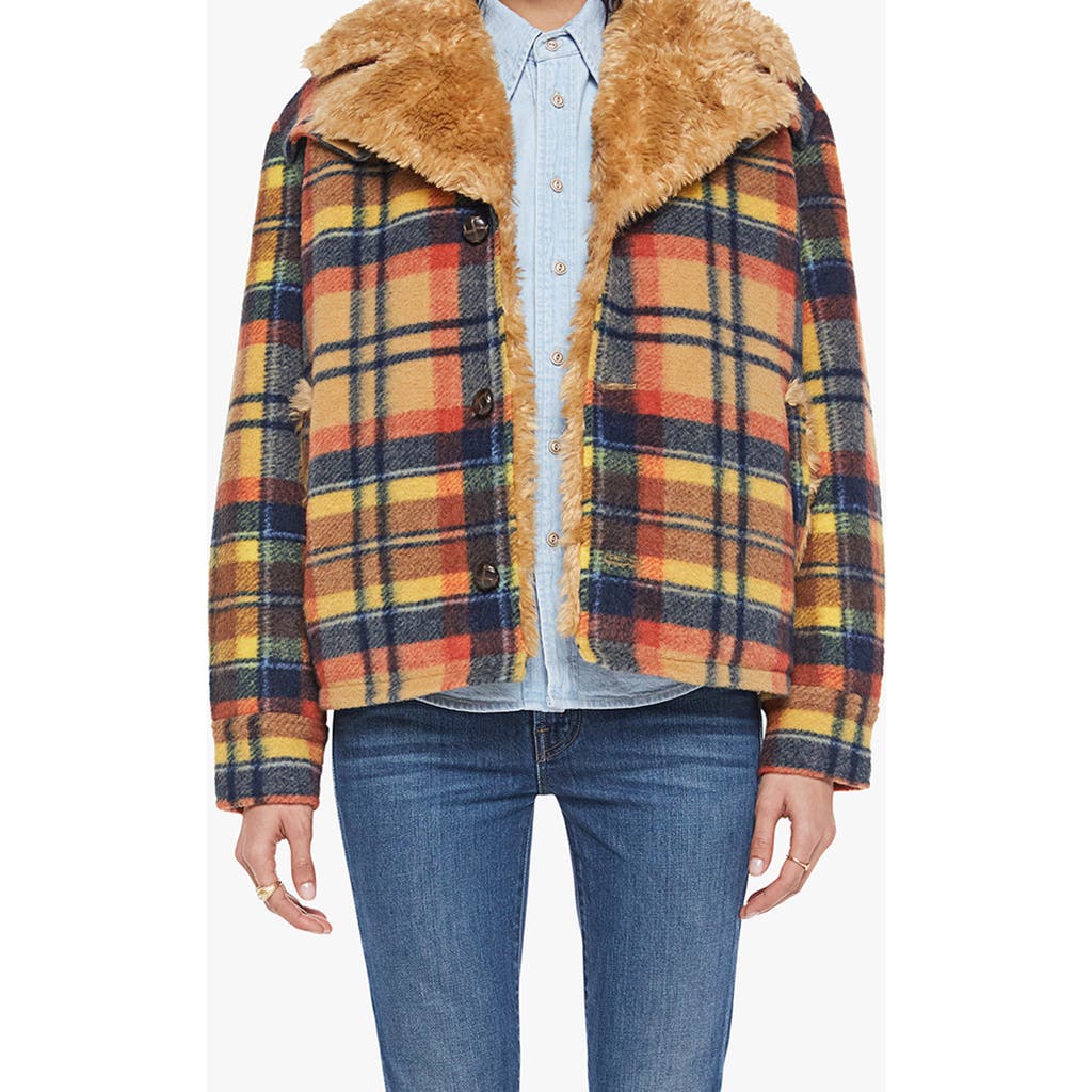 Mother The After School Special Jacket With Faux Fur Lining In Multi