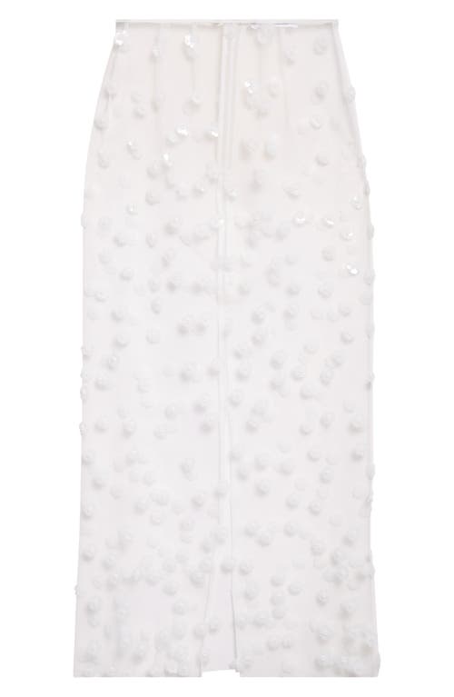 Cecilie Bahnsen Gus Sequin Blossom Sheer Tulle Skirt In White
