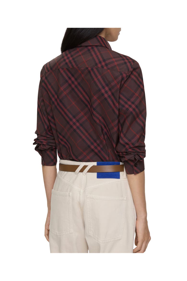 Slim Fit Check Cotton Shirt, Alternate, color, Wine red
