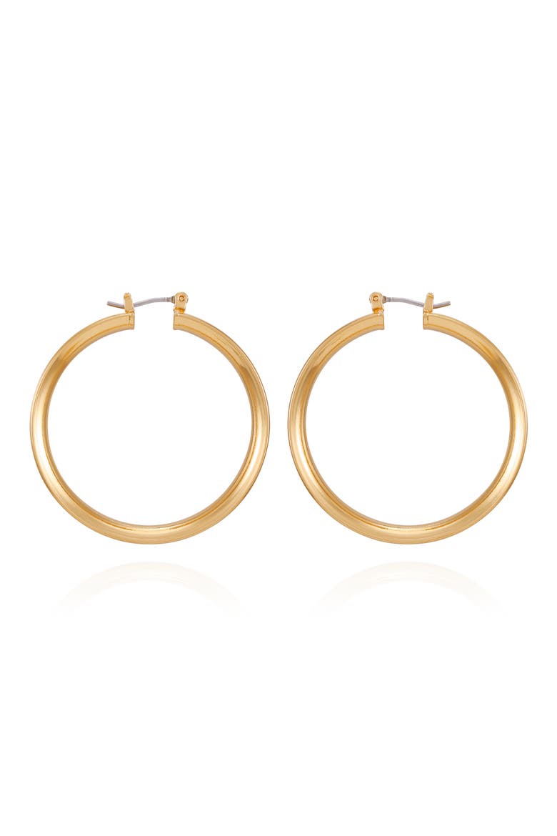 Textured Hoop Earrings, Alternate, color, GOLDTONE2
