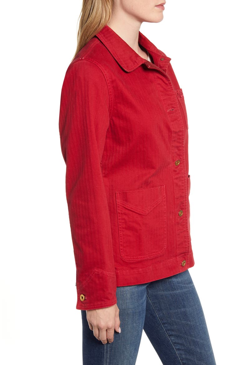 Cotton Herringbone Workers Jacket, Alternate, color, DEEP RED
