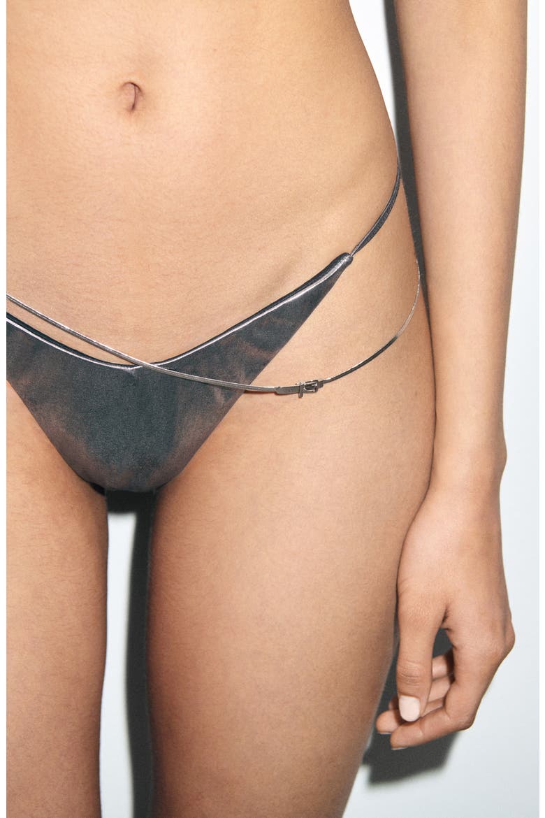 Metallic Bikini Bottoms, Alternate, color, SILVER