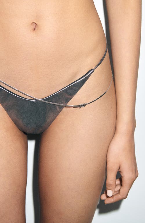 Mango Metallic Bikini Bottoms In Gray
