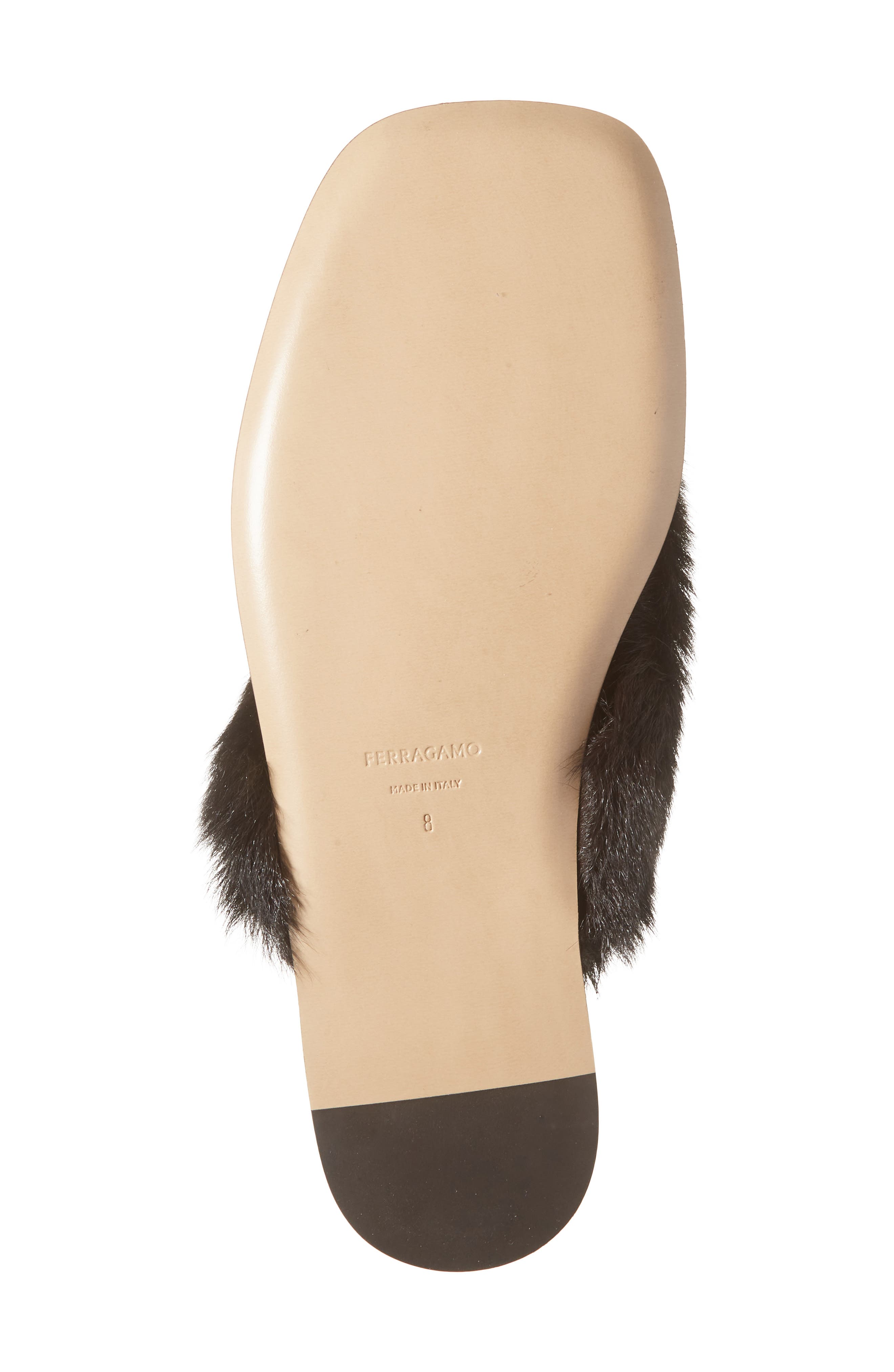 FERRAGAMO Loly Genuine Shearling Flip Flop, Alternate, color, Florence Testa Di Moro