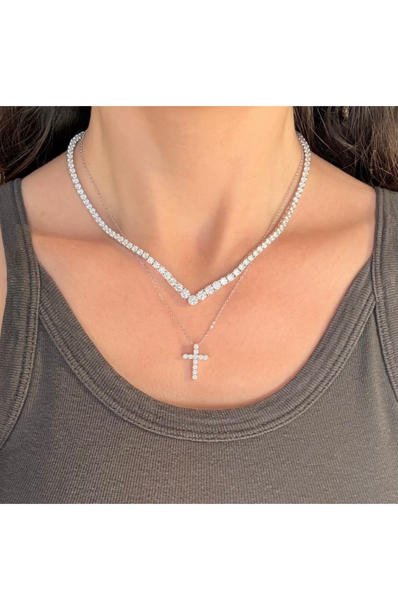 Leni James The Bella Cross Necklace, Alternate, color, Silver