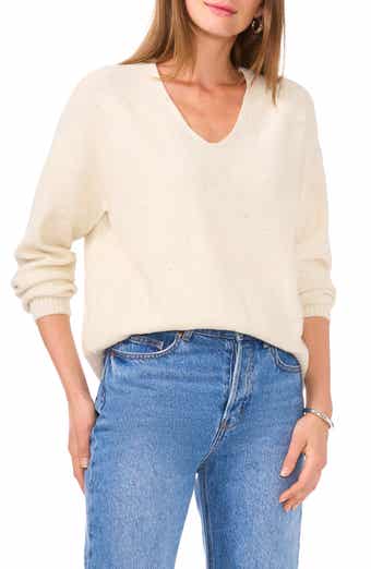 Vince Camuto Sequin Detail V-Neck Sweater
