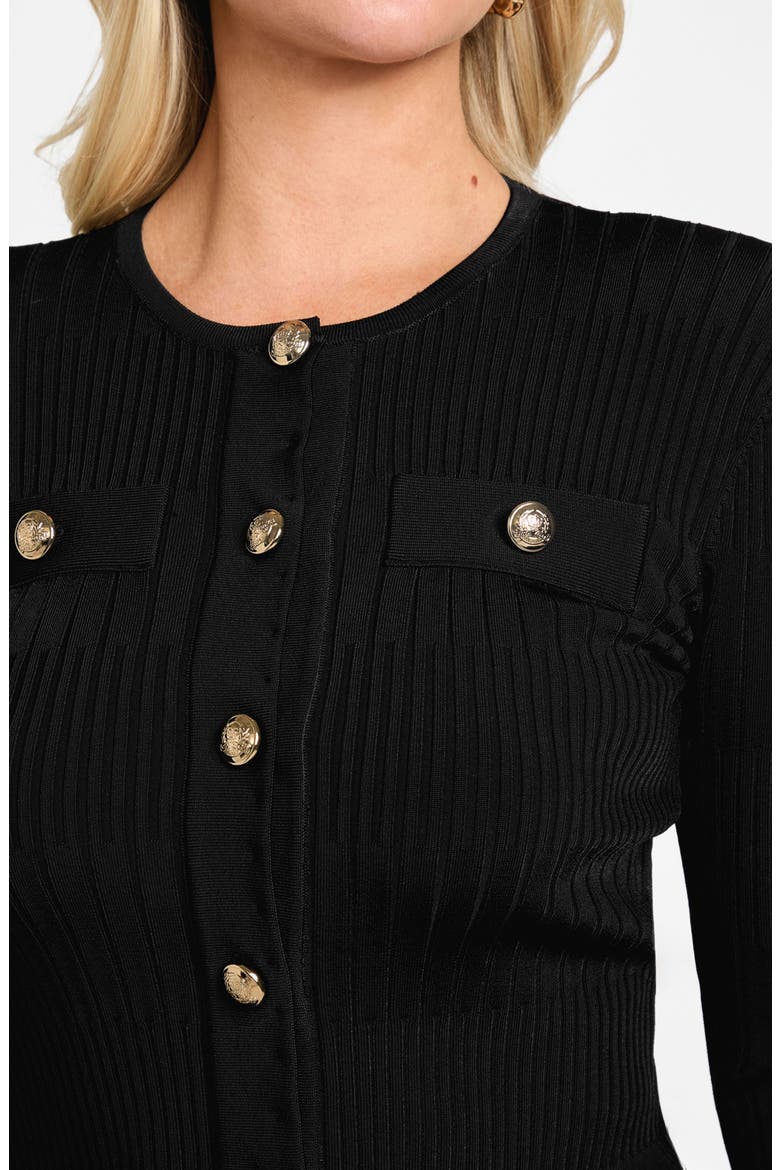 Janet Ribbed Cardigan, Alternate, color, JET BLACK