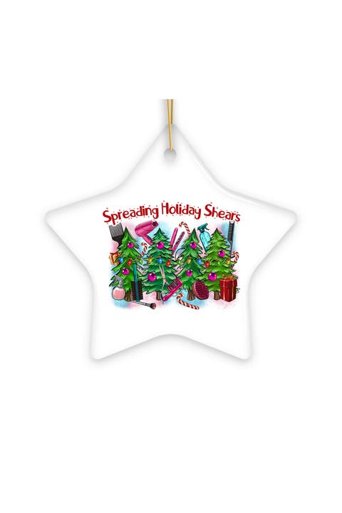 Spreading Holiday Shears Hairstylist Star Ornament