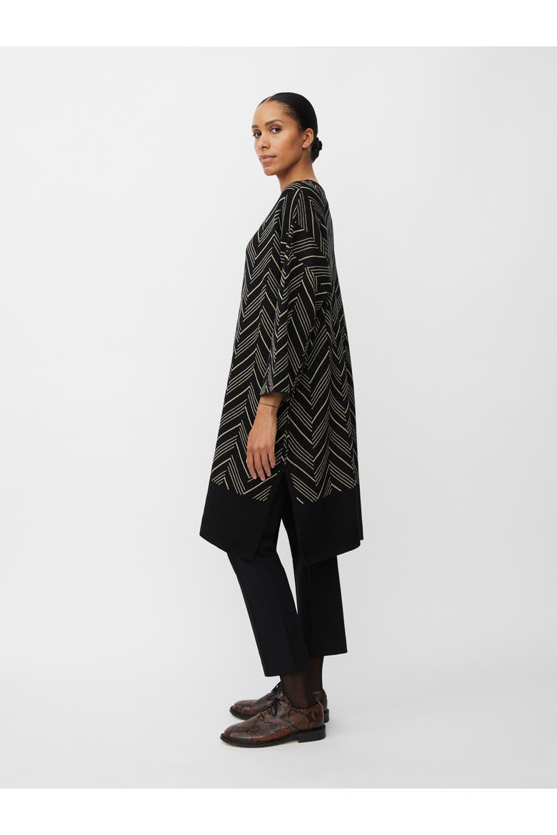 MaNuska3/4 Sleeve Loose Fit Midi Dress, Alternate, color, Black