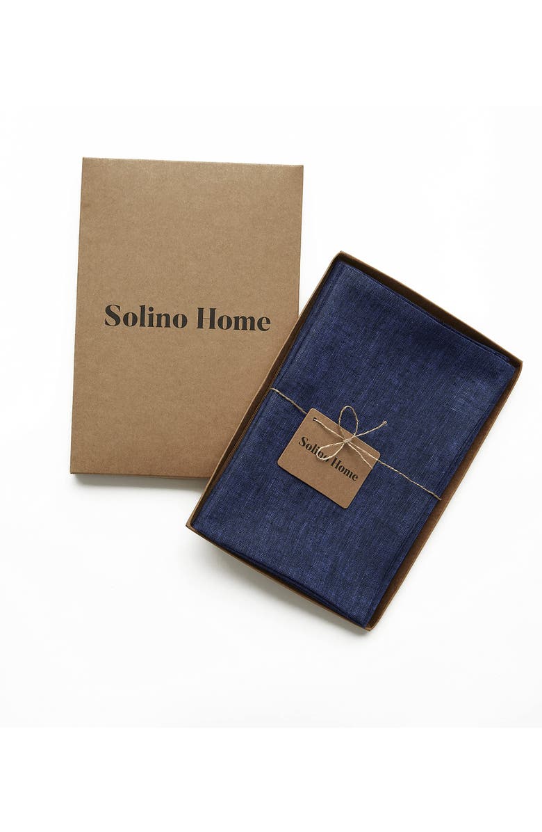 Solino Home Linen Dinner Napkins - Athena, 20" x 20" Inch, Alternate, color, Chambray Navy