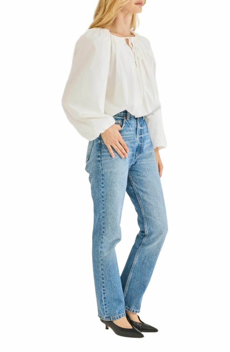 Rebecca Taylor Rhodes Poplin Top, Alternate, color, Milk