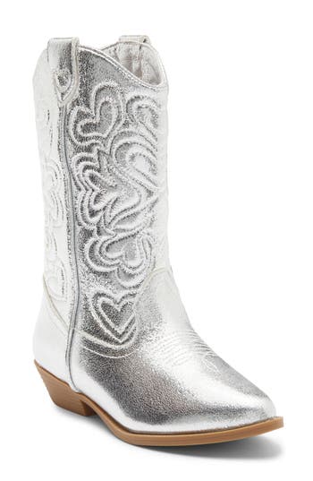 Harper Canyon Kids' Camryn Western Boot In Silver