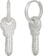 Spero London Key Silver Hoop Sterling Silver Earring