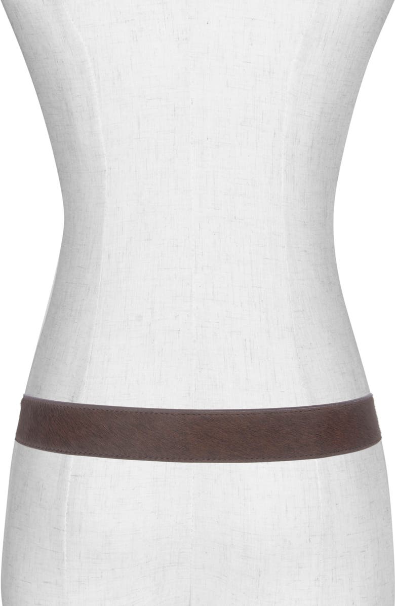 Vince Genuine Calf Hair Belt, Alternate, color, Cacao Brown