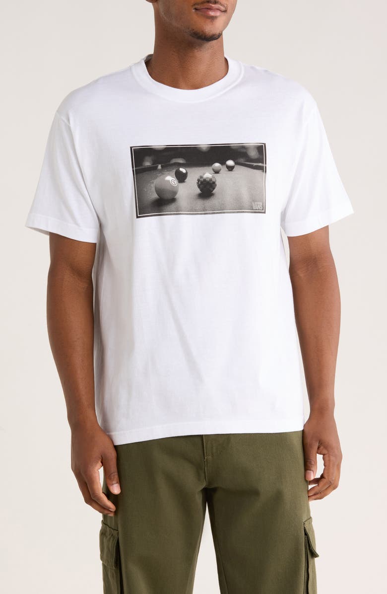 Vans Pool Table Cotton Graphic T-Shirt, Main, color, White