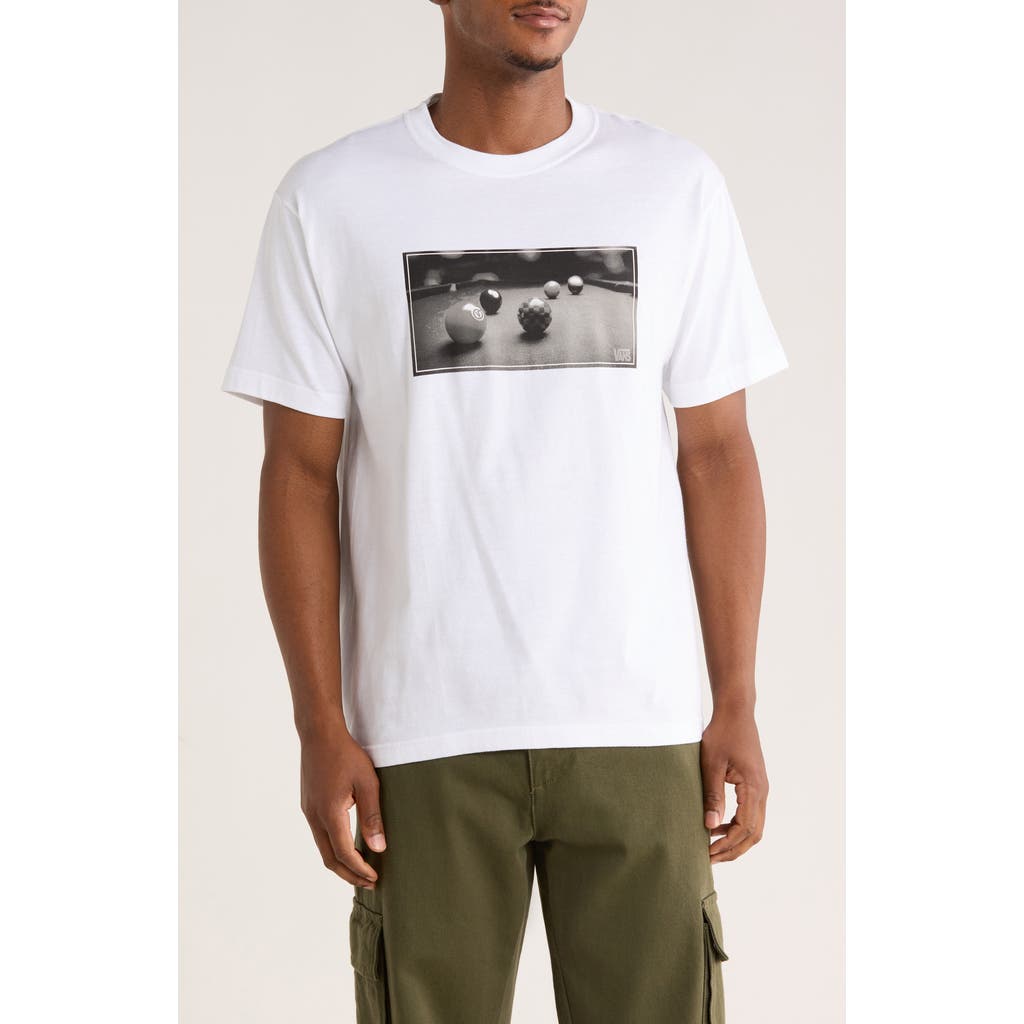 Vans Pool Table Cotton Graphic T-shirt In White