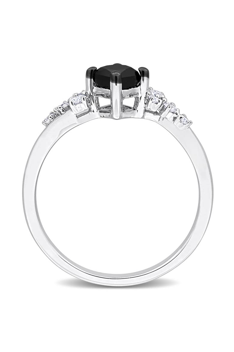 Black & White Diamond Princess-Cut Cluster Ring 14k, Alternate, color, 14k White Gold
