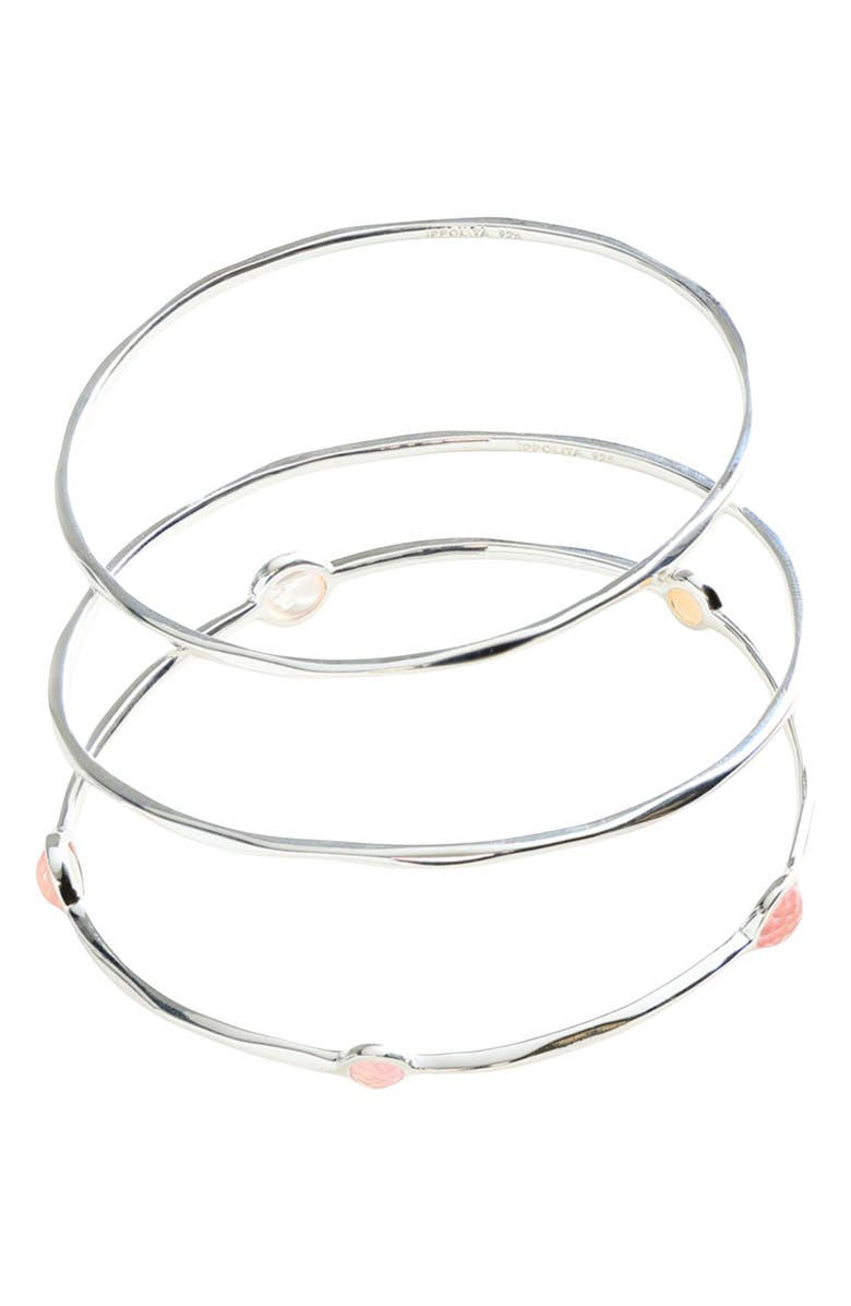 Ippolita Wonderland Set of 3 Bangle Bracelets, Main, color, Silver