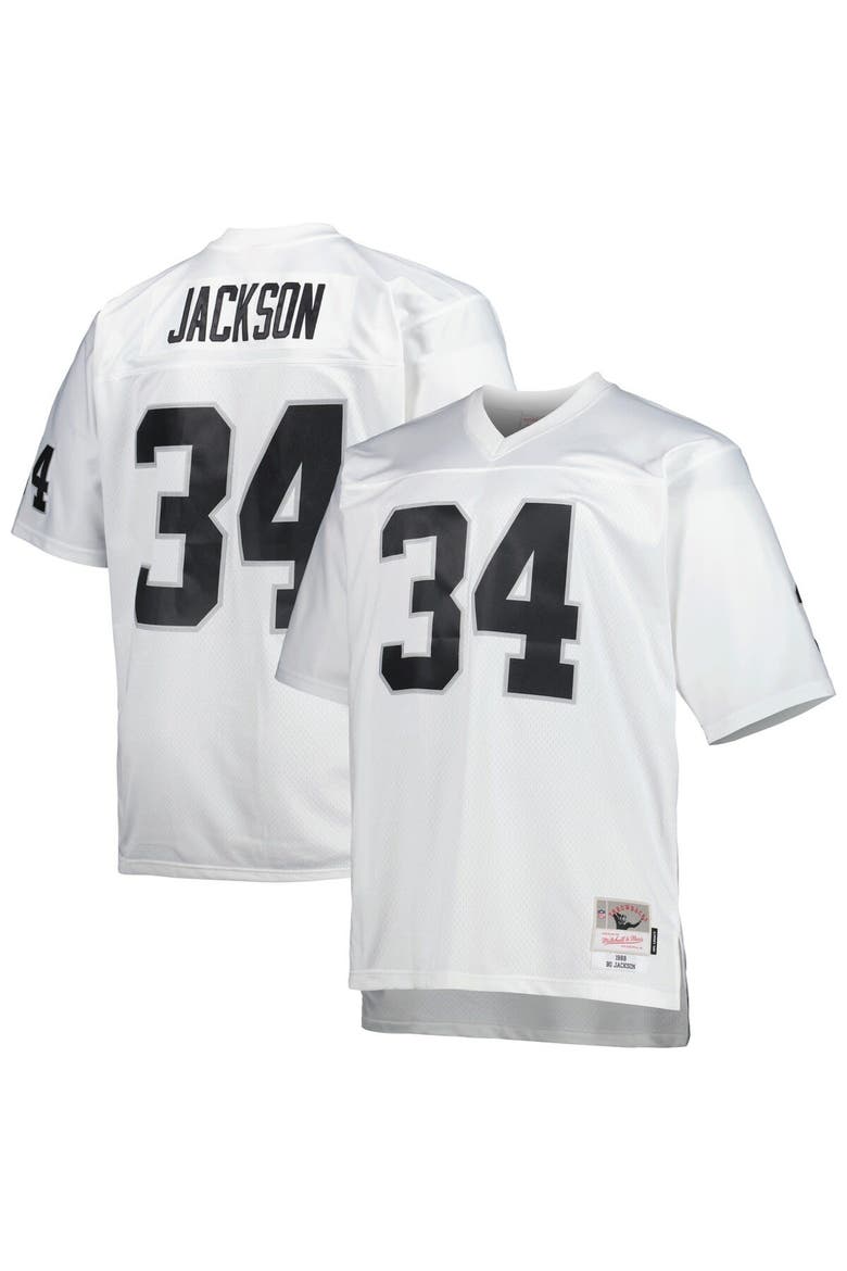Men's Mitchell & Ness Bo Jackson White Las Vegas Raiders Big & Tall 1988 Retired Player Replica Jersey, Alternate, color, White