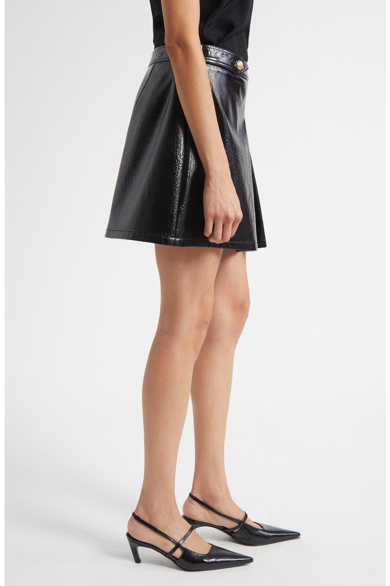 Diane Faux Leather Skirt, Alternate, color, BLACK