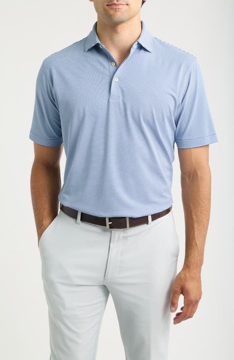 Candor Stripe Mesh Performance Polo