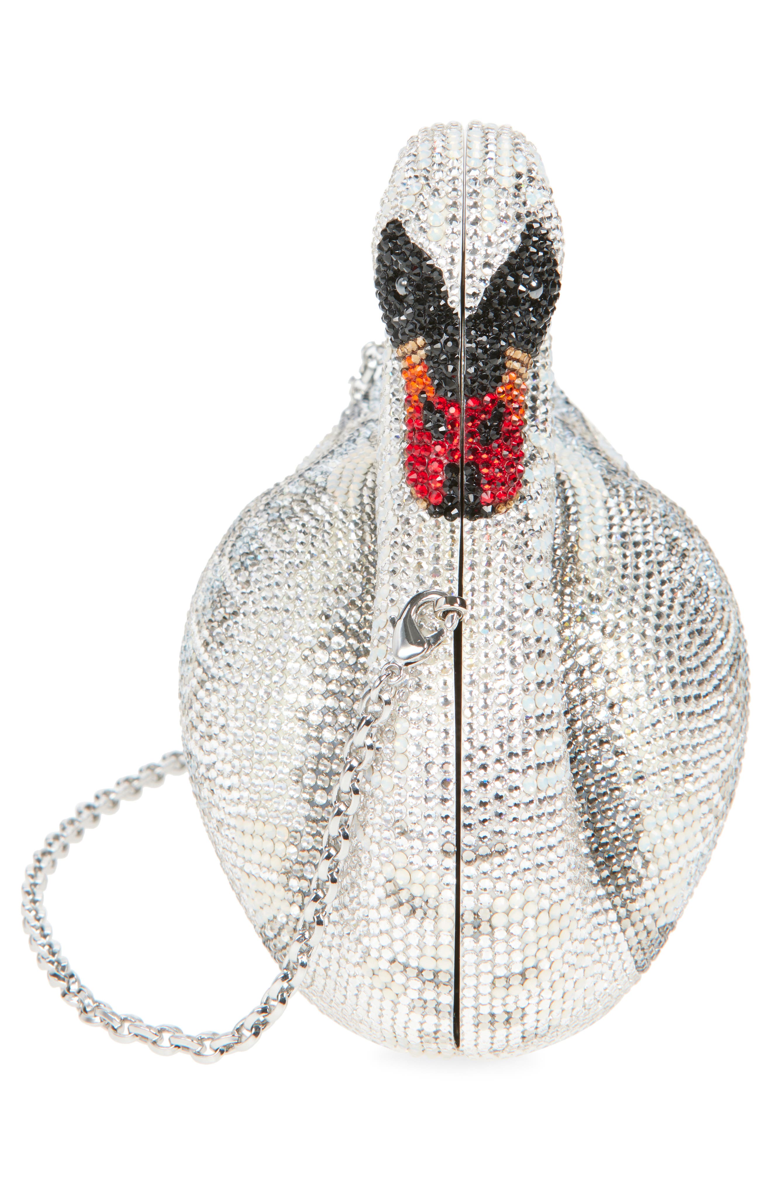 JUDITH LEIBER COUTURE Swan Odette Crystal Embellished Novelty Clutch, Alternate, color, 