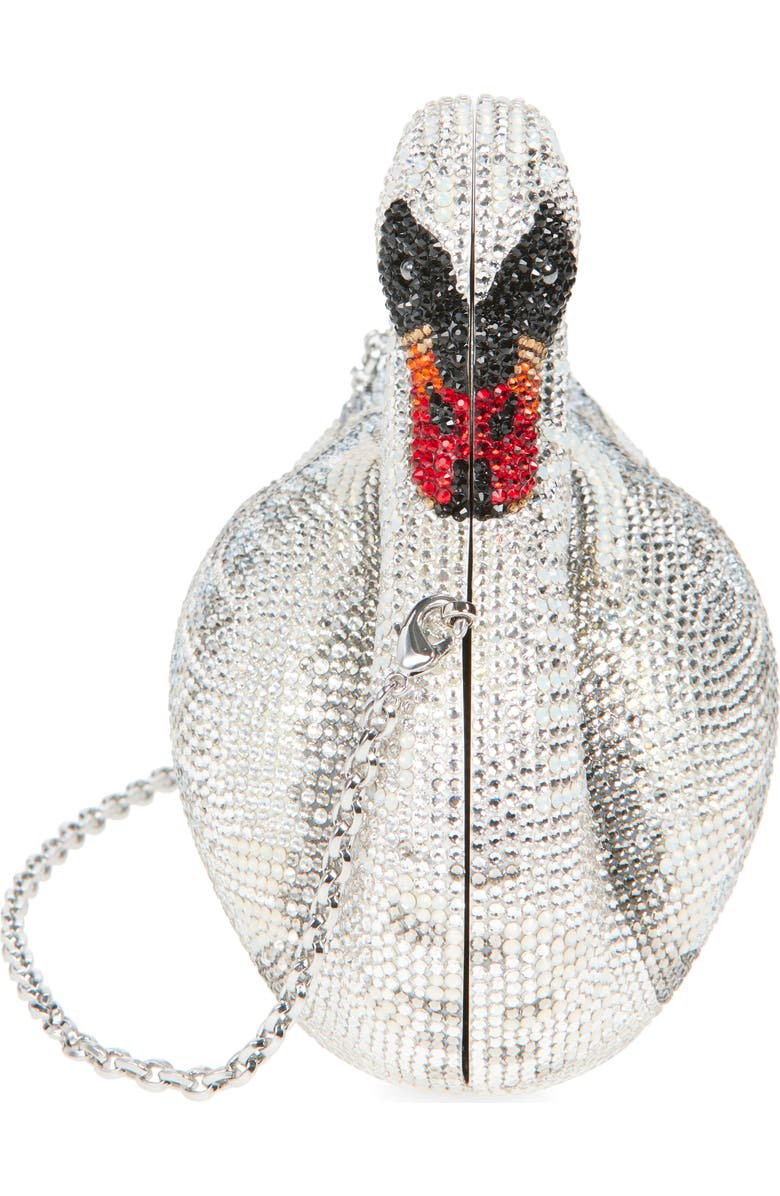 JUDITH LEIBER COUTURE Swan Odette Crystal Embellished Novelty Clutch, Alternate, color,