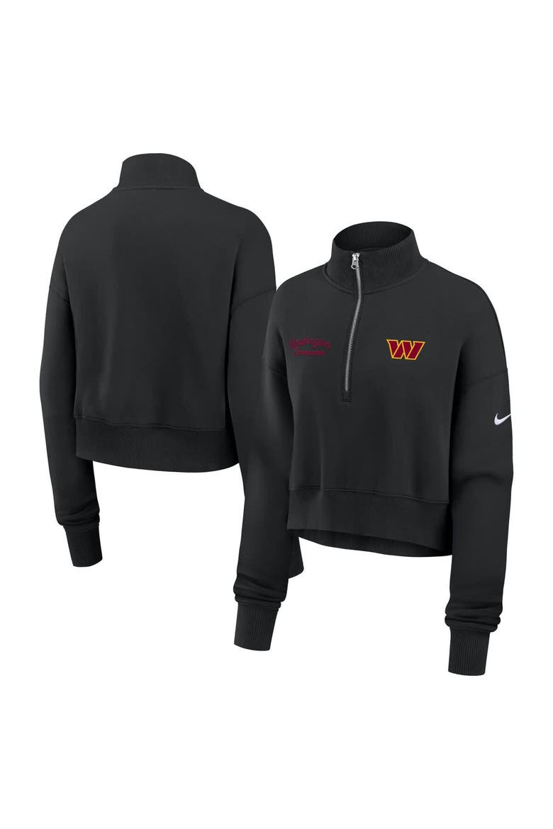 Women's Nike Black Washington Commanders Primetime Phoenix Half-Zip Sweatshirt, Main, color, Black