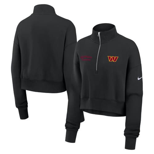 Nike Black Washington Commanders Primetime Phoenix Half-zip Sweatshirt In Black