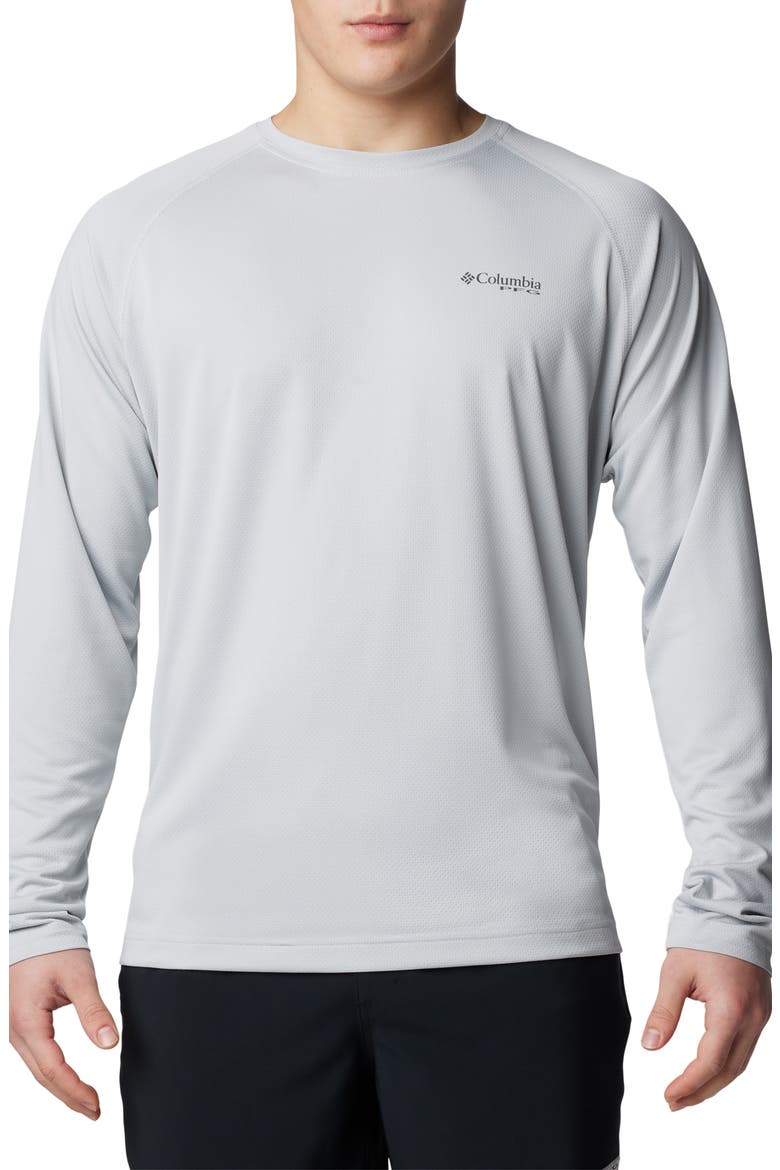 PFG Solar Stream™ Long Sleeve Performance T-Shirt, Main, color, COOL GREY