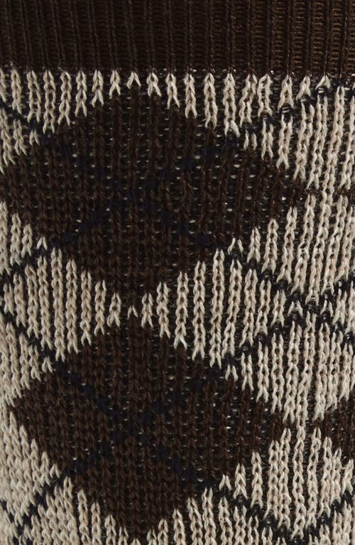 Thom Browne Argyle Jacquard Mid Calf Socks In Brown