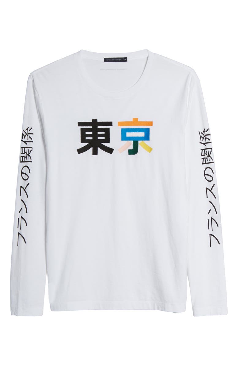 French Connection Kanji Long Sleeve T-Shirt, Alternate, color, 