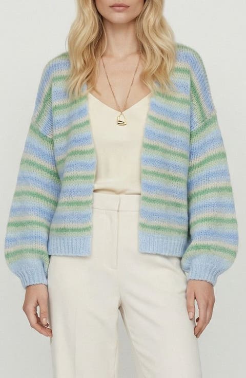 Maybe Stripe Open Front Cardigan
