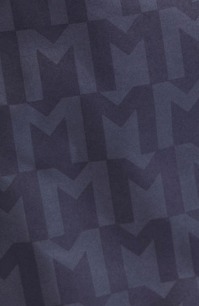 Moncler Monogram Logo Swim Trunks, Alternate, color, 