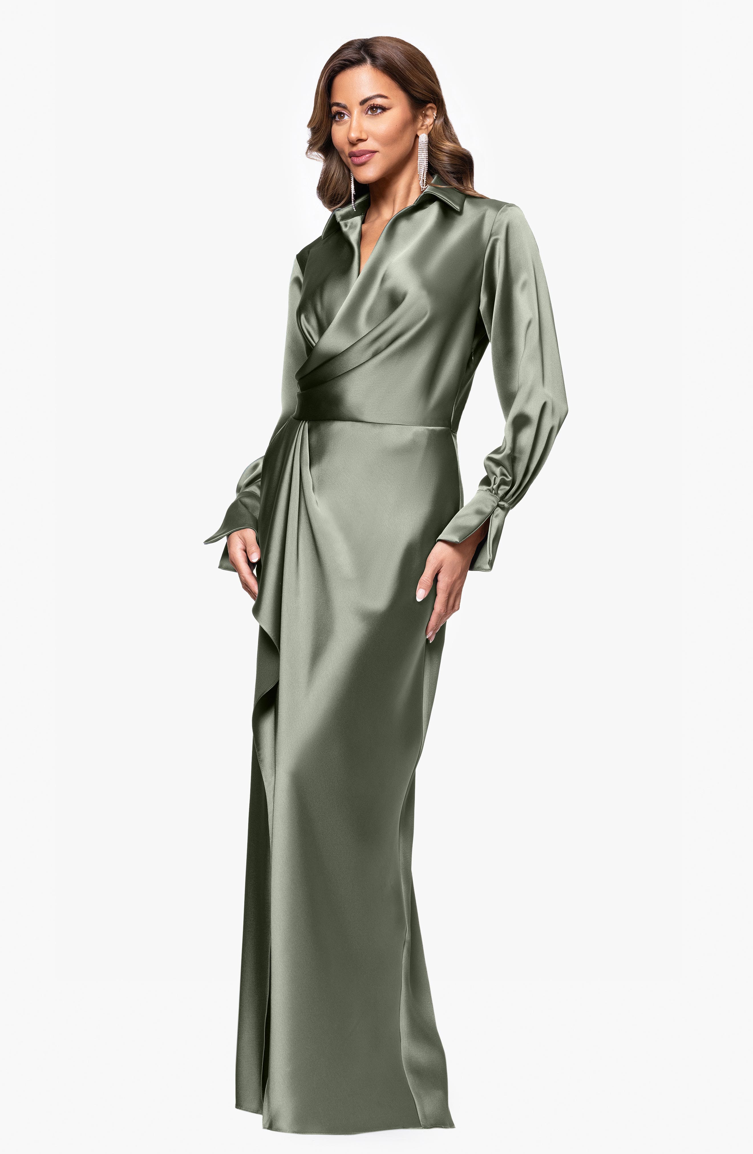 long sleeve long silk dress Anais Long Sleeve Silk Shirt Dress in Black XS/S