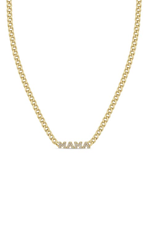 'Mama' Diamond Pendant Necklace