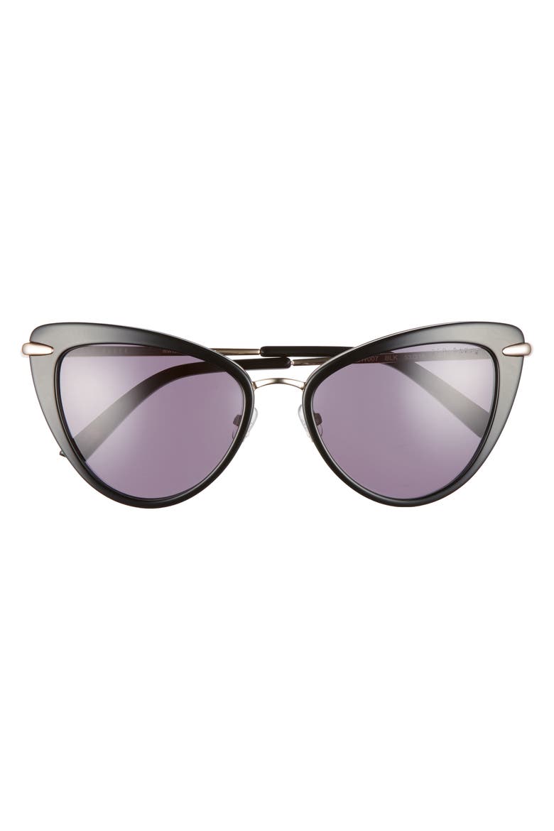53mm Cat Eye Sunglasses, Alternate, color, BLACK