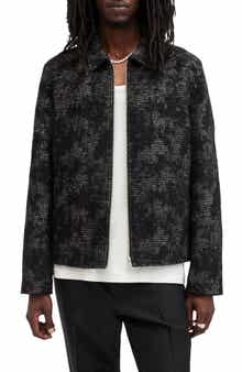 AllSaints Keller Plaid Textured Zip-Up Jacket