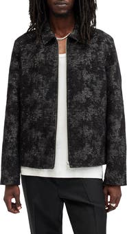 AllSaints Keller Plaid Textured Zip-Up Jacket