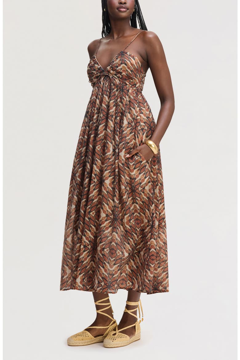 Print Sleeveless Maxi Dress, Main, color, TIE DYE GEO MULTI